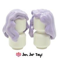 LEGO Minifigure Hair Lavender Mid-Length Parting Right Shoulder x2 NEW H18