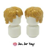 LEGO Minifigure Hair 2x NEW Tousled Pearl Gold Wig Pieces H137