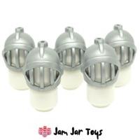 LEGO Knight Helmets 5x NEW Flat Silver Fixed Grill Protector Castle Pieces HG4