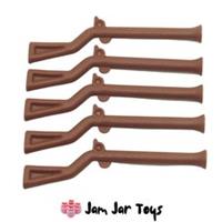 LEGO Flintock Rifles 5x NEW Reddish Brown Pirate Castle Army Weapons W10