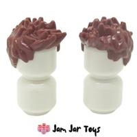 LEGO Minifigure Hair 2x Dark Red Spiked Style NEW Wig Pieces H125