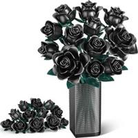 634 PCS Black Rose Building Block Plant Bouquet Simulated Roses Flowers Gifts UK