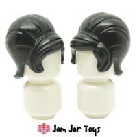 LEGO Minifigure Hair 2x Black Beehive Sideways Fringe NEW Wig Piece H88