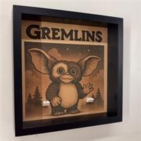 Display case frame for Lego Gemlins Gizmo Minifgures 27cm Vintage Look