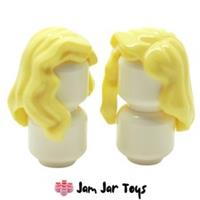 LEGO Minifigure Hair 2x NEW Bright Light Yellow Mid-Length Swept Shoulder H29