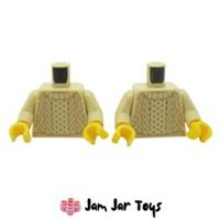 LEGO Minifigure Torso 2x Tan Knit Sweater Print NEW T16