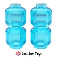 LEGO Minifigure Heads 4x Trans Light Blue Plain Clear NEW Translucent PH23