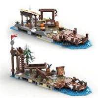 MOC Viking Village Expansion Building Blocks Set 584 Bricks for 21343 Kids Toys