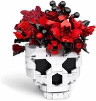 Romantic Rose Skull CreBuilding Blocks Set MOC Home Decor DIY Assembly Toy Gift
