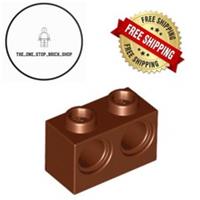 LEGO Reddish Brown Technic, Brick 1 x 2 with Holes 32000 (5 Pack) NEW FREE P&P