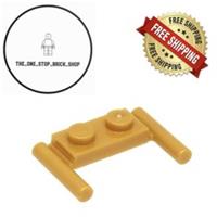 LEGO Pearl Gold Plate, Modified 1 x 2 with Bar Handles 3839b (5 Pack) NEW