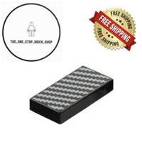 LEGO Black Tile 1 x 2 with Silver Diagonal Zigzag 3069 (5 Pack) NEW
