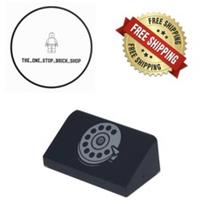 LEGO Black Slope 30 1 x 2 Phone Rotary Dial 85984pb290 (2 Pack) NEW