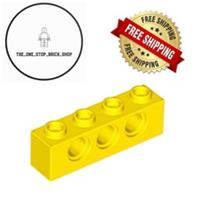 LEGO Yellow Technic, Brick 1x4 with Holes (5 pack) 3701 NEW FREE P&P
