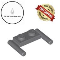 LEGO Dark Bluish Gray Plate, Modified 1 x 2 with Handles 3839b (5 Pack) NEW