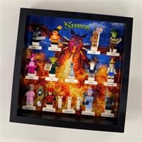 Display frame case for Lego Shrek Minifigures 71053 27cm minfig name plates