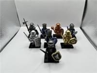 Set Of 8: Medieval Knights, CUSTOM Wargames Minifigures