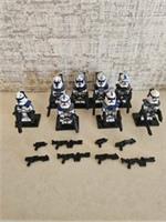 Set of 8, 501st Legion Clone Trooper Squad CUSTOM Star Wars Minifigures V2 Lego