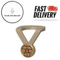 LEGO Dark Tan Minifigure Neck Medal with Gold Medallion 99250pb02 Choose QTY NEW