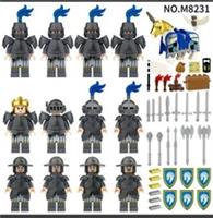 Set Of 12: Medieval White Horse Knights & Accessories Play Set Minifigures Lego