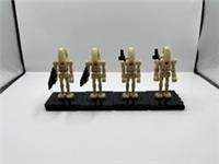 Set Of 4, B1 Battle Droids, Fully Jointed CUSTOM Lego Star Wars Minifigures Lego