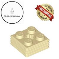 LEGO Tan Brick, Modified 2 x 2 x 2/3 Ribbed 71752 (8 Pack) NEW