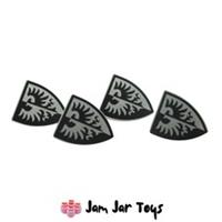 LEGO Black Falcon Knight Shields Triangular Black Border Castle x4 NEW W48