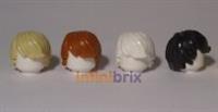 4x Lego Hair 18226 / 87991 Tan, Dark Orange, White, Black Male New
