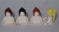 4x Lego Hair 62696 Dark Red, Black, Dark Orange Light Yellow Female Ponytail NEW