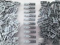 LEGO 44301 44302 - 1x2 Technic W Fork & Stub Vertical End Plate - 10 Pairs