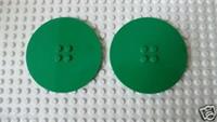 Lego Train Green 8 x 8 Round Tile Plate Disc Part No 6177 x 2 *NEW*