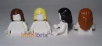 4x Lego Hair 59363 Reddish Brown, Light Yellow, Black, Dark Orange, Female NEW