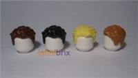 4x Lego Hair 23186 Reddish Brown, Black, Yellow, Nougat Male NEW