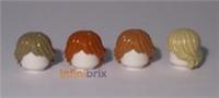 4x Lego Hair 92746 Dark Tan, Dark Orange, Nougat, Tan, Male NEW