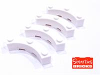 4x LEGO WHITE CURVED PIECES 4x4 MACARONI P/N 48092 NEW