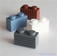 Lego - 1x2 Stud Corrogated / Grille Bricks - Pick Colour & Pack Size- 2877 - NEW
