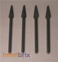 4x Lego Spears 4497 Silver Weapons NEW 4611883