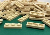 LEGO Plate / 1 x 3 Building, Beige / Part Number 3623 / 25 Pieces Per Order