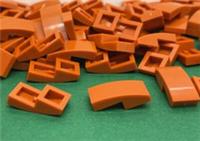 LEGO Sloped Brick / 1 x 2, Dark Orange, Part No. 11477, 17134 / 25 Pieces