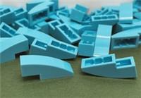 LEGO Brick Slope, 1 x 3 Curved, Medium Azure, No. 1605, 50950 / 15 Pieces