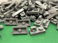 LEGO Hinge Plate, 1 x 2 Locking Hinge, Dark Grey, No. 30383, 53922 / 15 Pieces