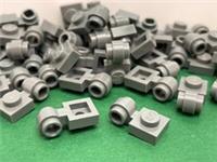 LEGO Plate, 1 x 1 With Clip (Thick Ring), Dark Grey No. 4081, 41632 / 50 Pieces