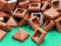 LEGO Pyramid Slope, 1 x 1 x 0.6, Soil, Reddish Brown, No. 35344 / 75 Pieces