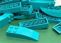 LEGO Slope Curved, 2 x 6 x 1, Roof, Dark Turquoise, No. 44126, 52214 / 8 Pieces