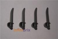 4x Lego Cutlass Swords 35744 Dark Grey Pirate Sabre NEW 6205488