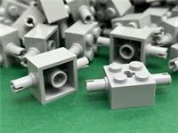 LEGO Brick 2 x 2 With Pins & Axle hole, Light Grey, No. 30000, 65514 / 10 Pieces