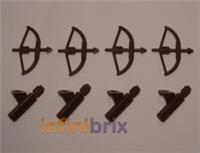 4x Lego Bows + Quivers Brown Archer Lot for Castle, Lord of the Rings Hobbit NEW