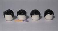 4x Lego Black Male Hair Pieces NEW
