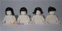 4x Lego Black Female Hair Pieces NEW