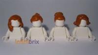 4x Lego Dark Orange Female Hair Pieces NEW